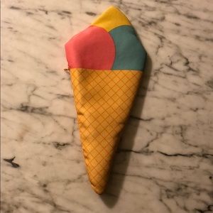 Ice cream cone shaped soft pencil case